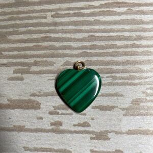 Vintage green malachite heart pendant
